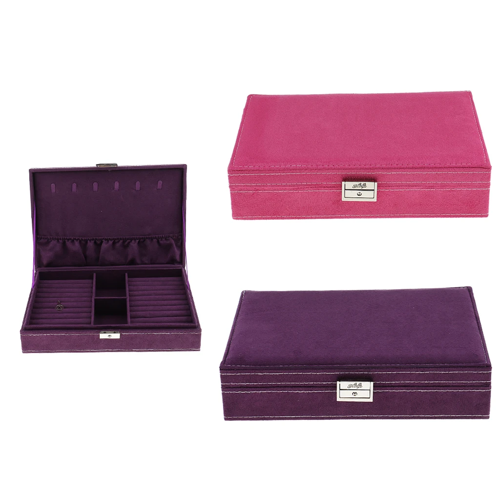 Soft Velvet Jewellery Box Case Holder Earring Necklace Bracelet