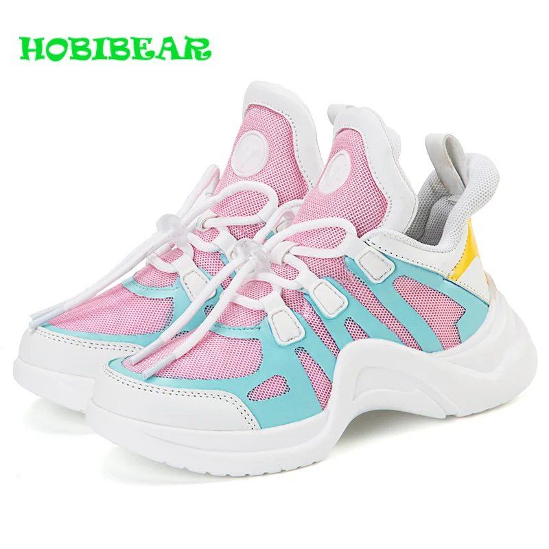 Новые роскошные брендовые Дизайнерские кроссовки для девочек; дышащие детские кроссовки для девочек; модная обувь; детские спортивные кроссовки для девочек