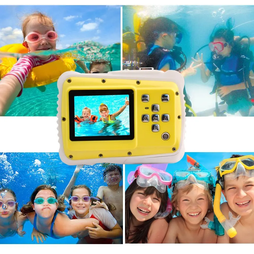Подводный Камера для детей цифровой IP68 Водонепроницаемый цифровой Камера детей подарок на день рождения с 2,0 дюймов ЖК-дисплей Дисплей 8x зум