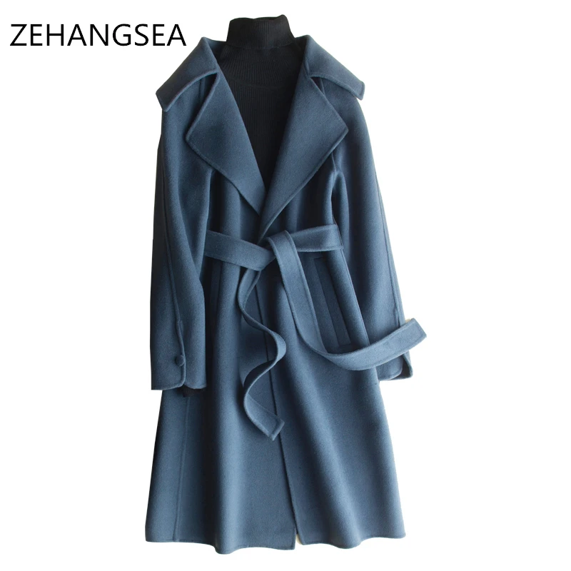 Зимнее женское Новое кашемировое пальто 4 цвета Элегантная модная текстура