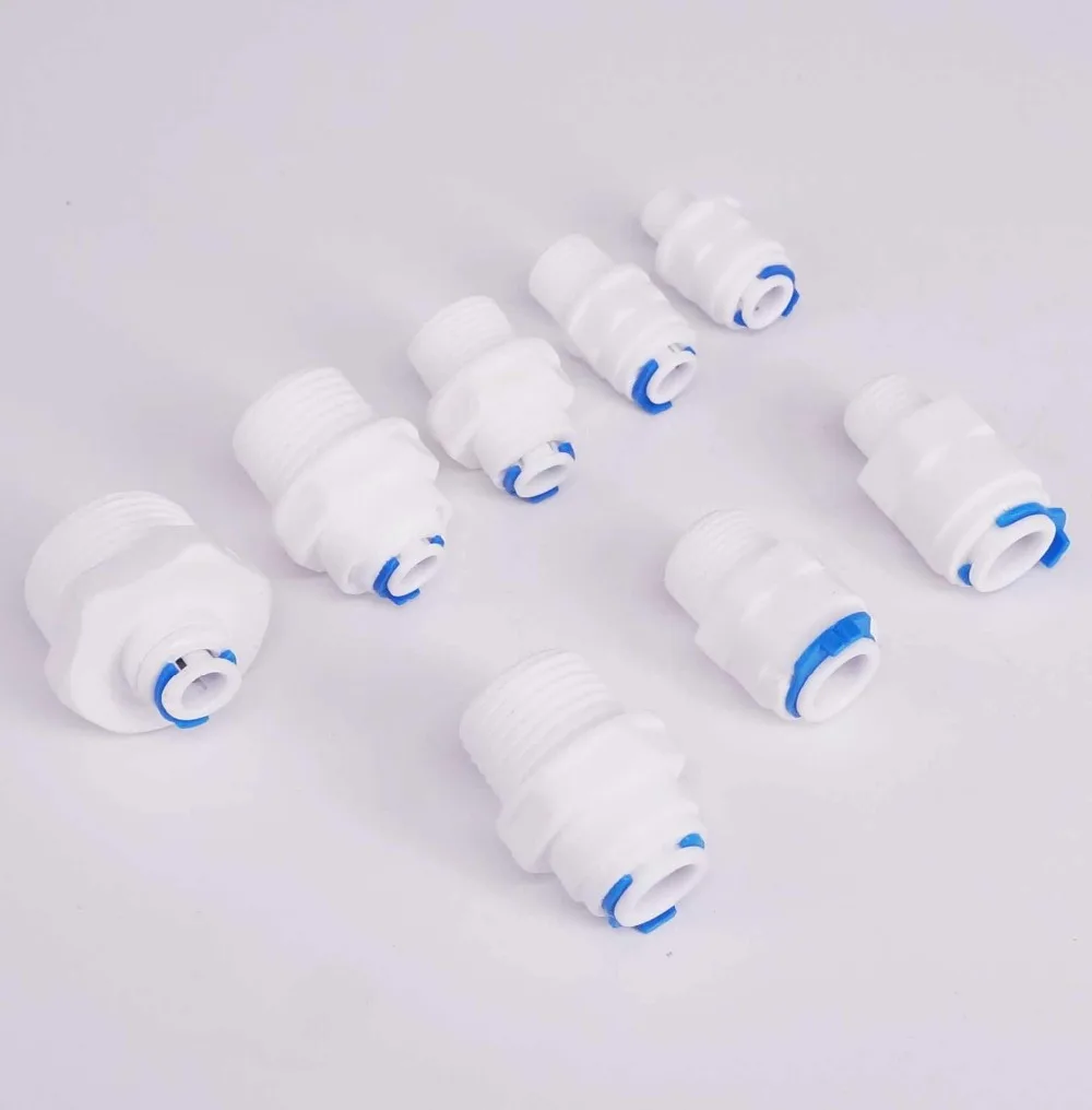Fit For 1/4" 3/8" OD Tube Qick Fit To BSP Male Connector Fitting Aquarium Reverse Osmosis RO Water Dispenser pipe fitting water pipe fitting hose pipe fitting aquarium water dispenser