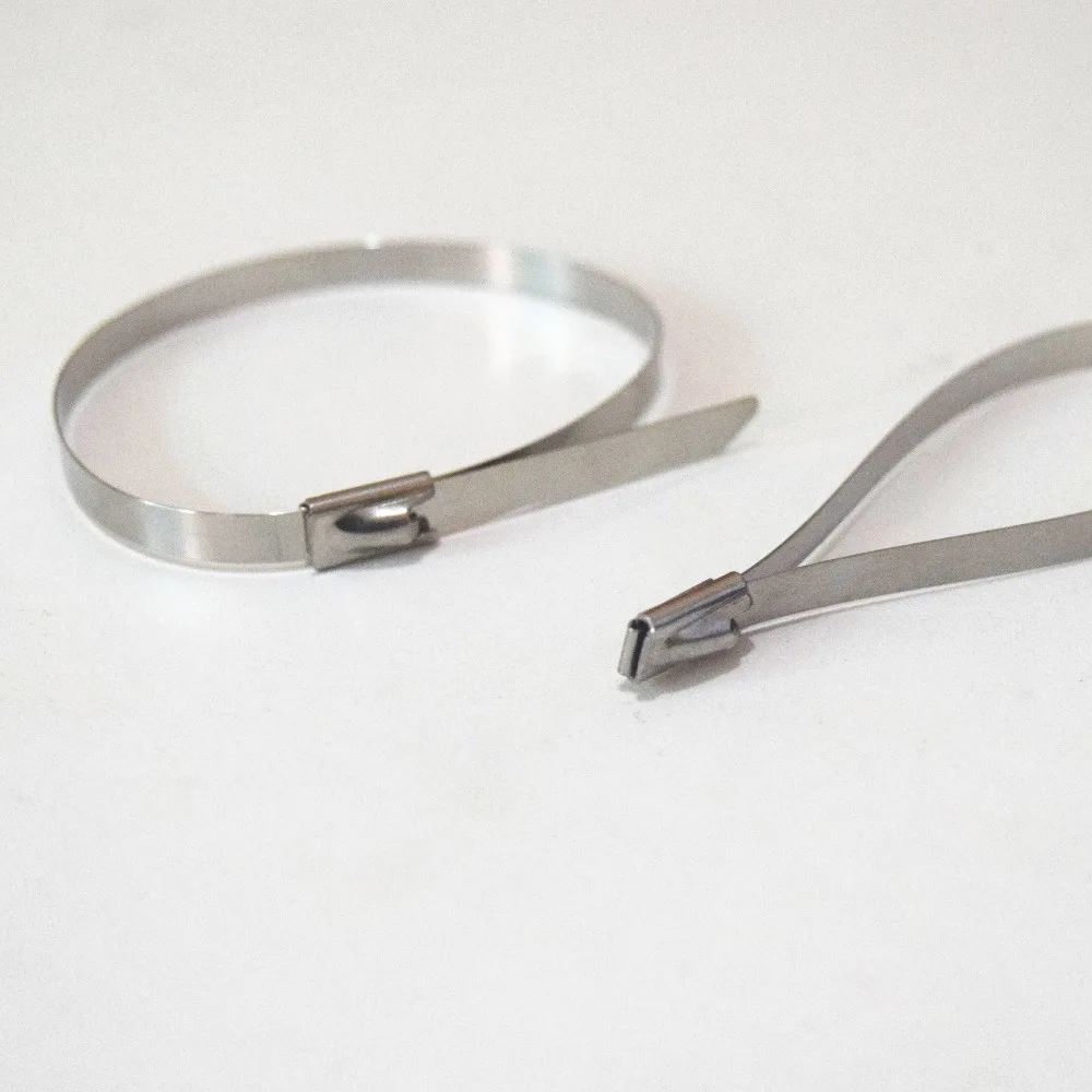 

10PCS STAINLESS STEEL METAL CABLE TIES TIE ZIP WRAP EXHAUST HEAT STRAPS INDUCTION PIPE
