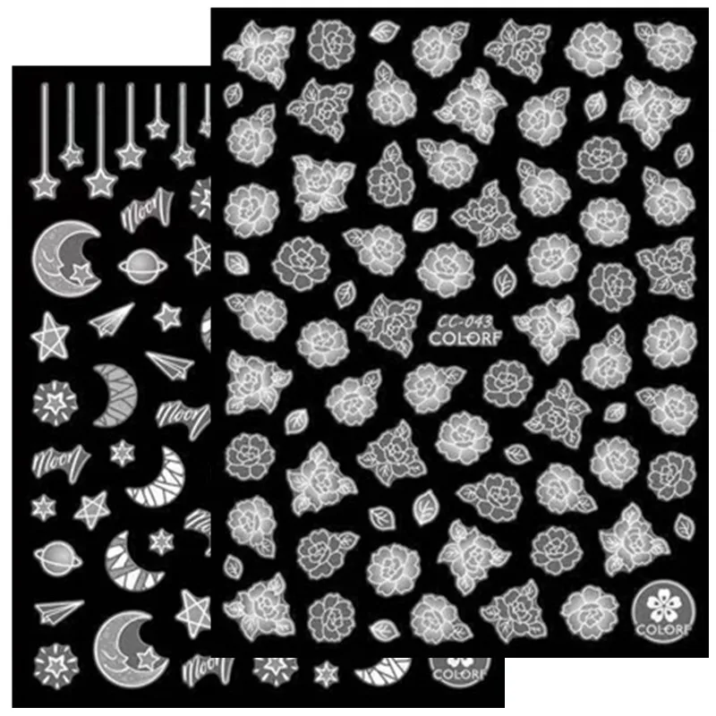 

Newest 3d nail art sticker deer in flowers Stamp CC-1-8 Decals Tool DIY Nail Decoration Tools nail art decal tools