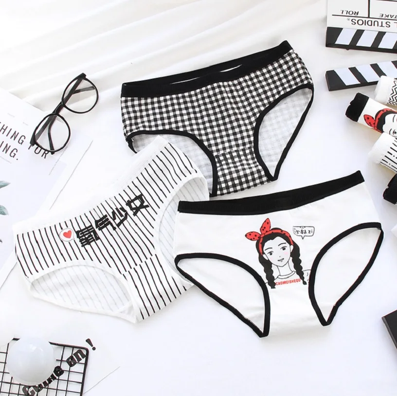 

Women's Briefs Comfortable Cotton Underwear Seamless Striped Women Sexy Lingerie Cute Breathable Girl Panties New Briefs