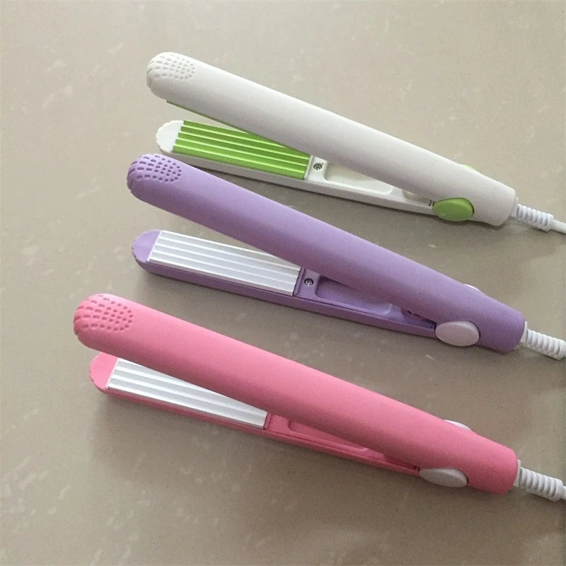 Электрический мини-выпрямитель для волос, Розовый Керамический выпрямитель для волос, щипцы для завивки волос, инструменты для укладки волос с европейской вилкой
