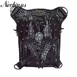 Norbinus 2018 Готический стимпанк поясная сумка панк заклепки женская сумка через плечо модная искусственная кожа сумка мужская мотоциклетная