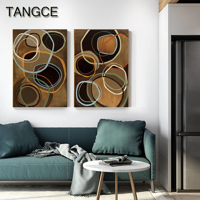 Modern Colorful Bubble Circles Canvas Painting Stylish Poster Print for Living Room Bedroom Interior Designer Abstract Wall Art