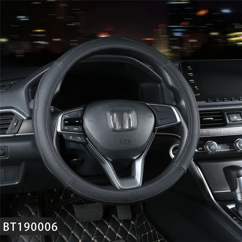 

Sport Leather Car Steering Wheel Covers Case Auto Interior Accessories For Land Cruiser Prado 120 Mazda cx 7 Peugeot 5008