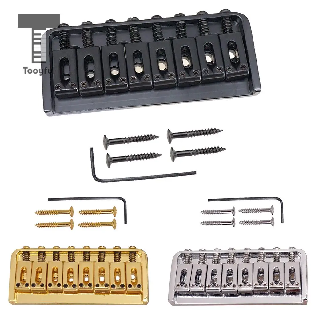 

Tooyful 8 String Saddle Fixed Type Bridge For Electric Guitar Parts w/ Screws Wrench
