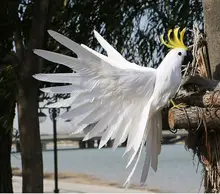 new simulation white parrot toy foam&feathers wings parrot model gift about 45x30cm big wings parrot toy plastic