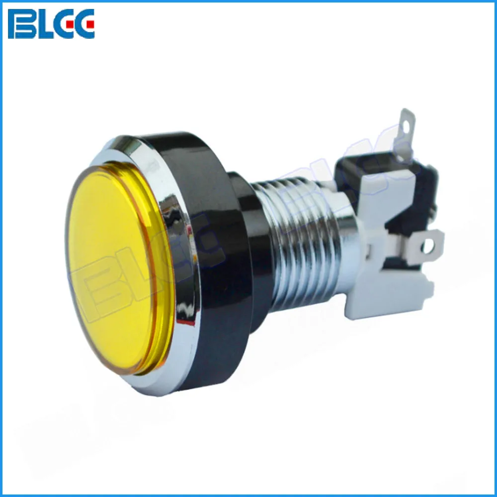 

10X 30mm Top (24mm Hole) Plated Arcade Button LED 12V Illuminated Push Button with Microswitch for Arcade Games