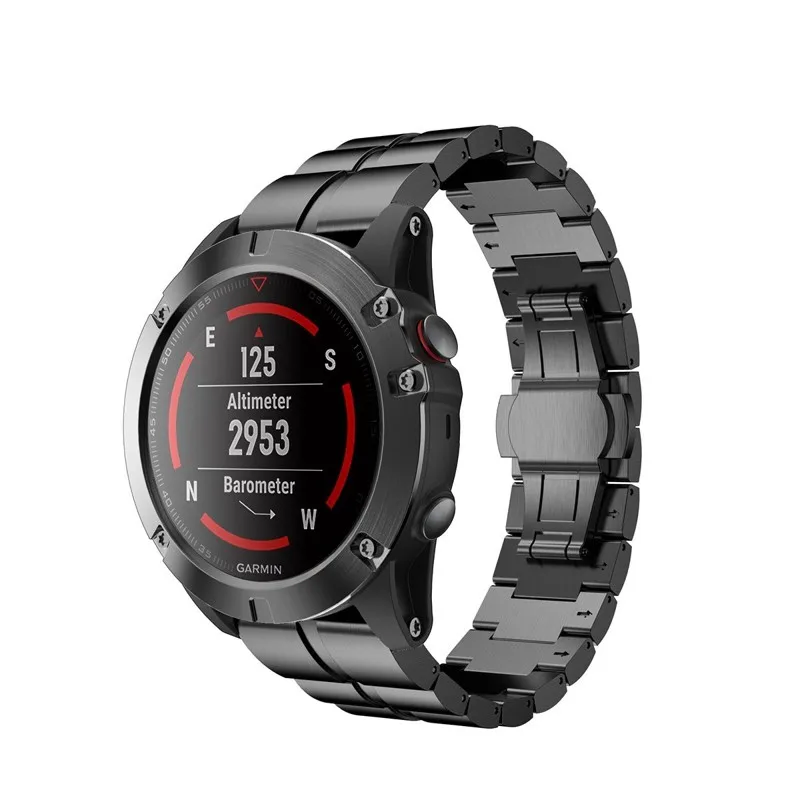 Quick Fit 26 мм металлический ремешок из нержавеющей стали для часов Garmin Fenix 5X/5X Plus/Fenix 3/3 HR/Quatix 3/Tactix Bravo Смарт-часы