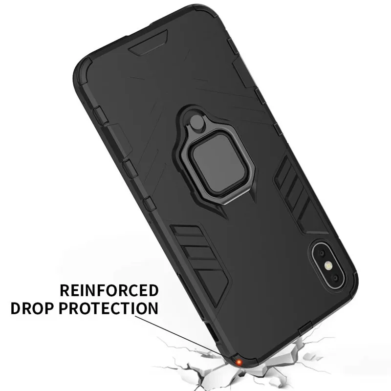 Роскошное кольцо Броня чехол для iPhone 6 7 8 Plus Магнитный Анти осенний
