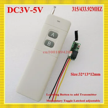 

Radio Remote Control Switch System DC3-5V Mini Small Volume Receiver Boards Long Range Far Distance Transmitter 315/433MHZ