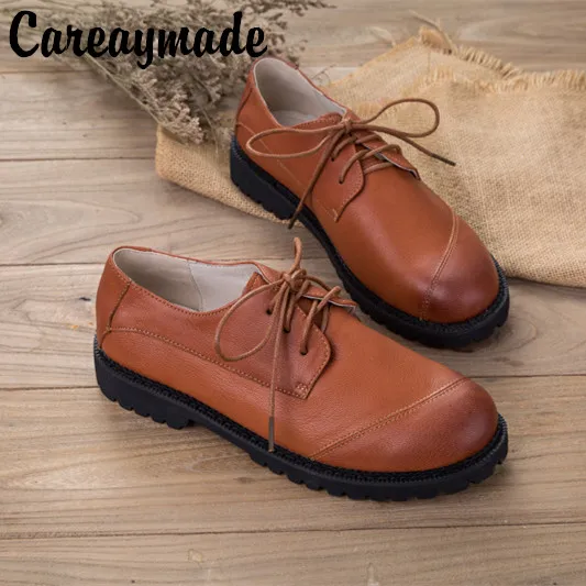 

Careaymade-2018 spring and antumn new pure handmade Genuine Leather leisure shoes,Simple Japanese women's single shoes