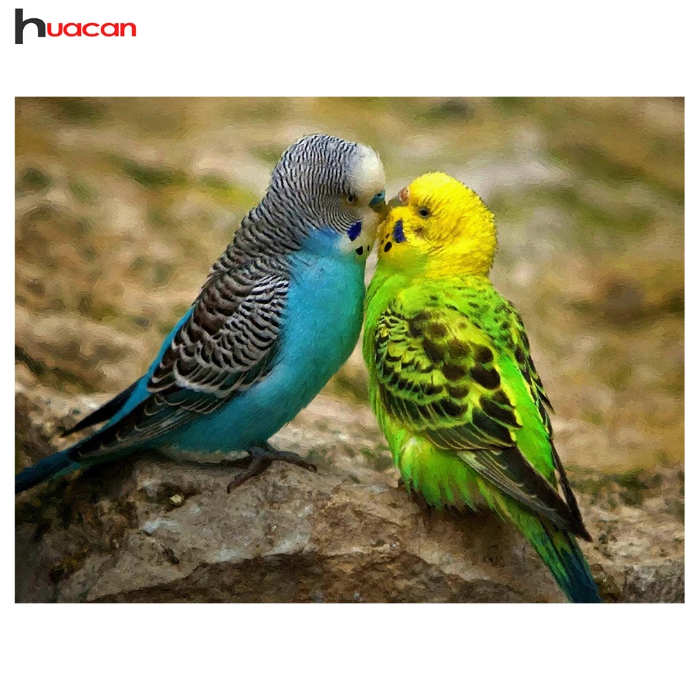 

HUACAN Diy Diamond Painting Mosaic Parrots Resin Full Round 5D Diamond Embroidery Cross Stitch Needlework Animal Pattern