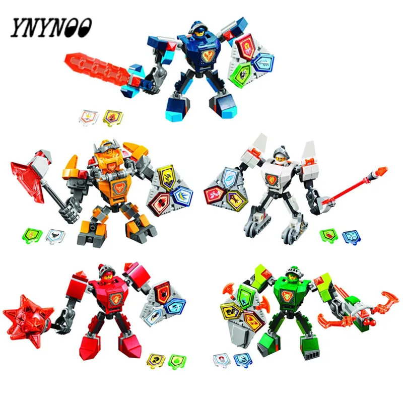 

YNYNOO 10585-10589 Knights Nexus Powers Pouvoirs Building blocks Action Aaron Lance Clay bricks toy Compatible 10424 A-B