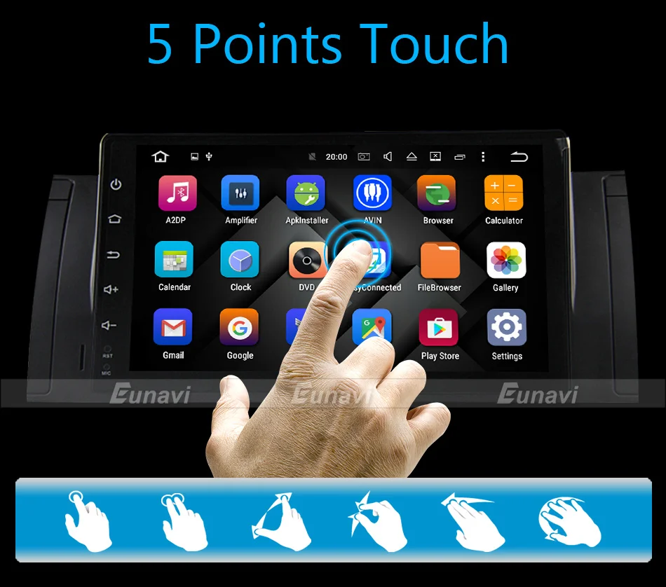 Cheap Eunavi Quad Core 9 inch Android 9.0 PC 1 Din Car Radio GPS Radio Stereo For BMW E53 E39 X5 Support TV 3G WiFi OBD DVR Bluetooth 10