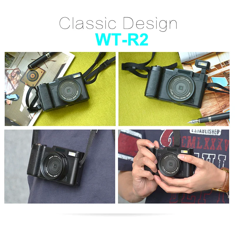 Высококачественная подарочная камера WT-R2 full hd 1080p max 24mp цифровая камера 8,0 MP cmos сенсор