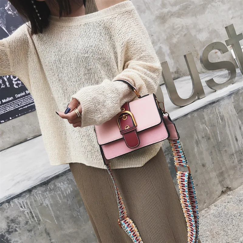 

Bags for Women 2018 Fashion New Quality PU Leather Women bag Hit color Portable Shoulder Messenger Bag Travel Tote Crossbody bag