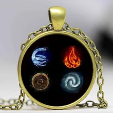 Мультфильм Аватар Последний Airbender стеклянный купол кулон ожерелье DIY ручной работы модные ювелирные аксессуары винтажный подарок для мужчин