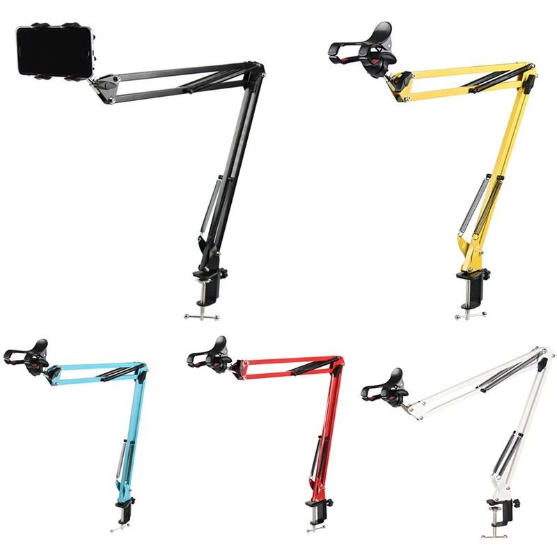  360 Rotation Long Arm Mobile Phone Stand Lazy People Desktop Table Mount Holder for iphone 7 8 for 