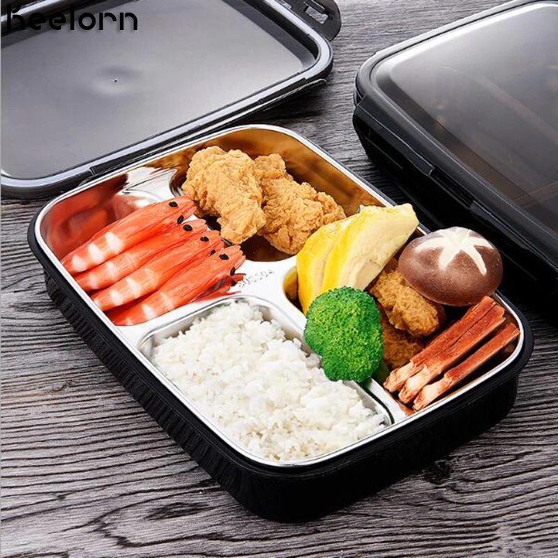 

Keelorn 800ML 304 Stainless Steel PP Heat Sealed Leakproof Lunch Boxes Environmentally Friendly Convenient Lunch Box