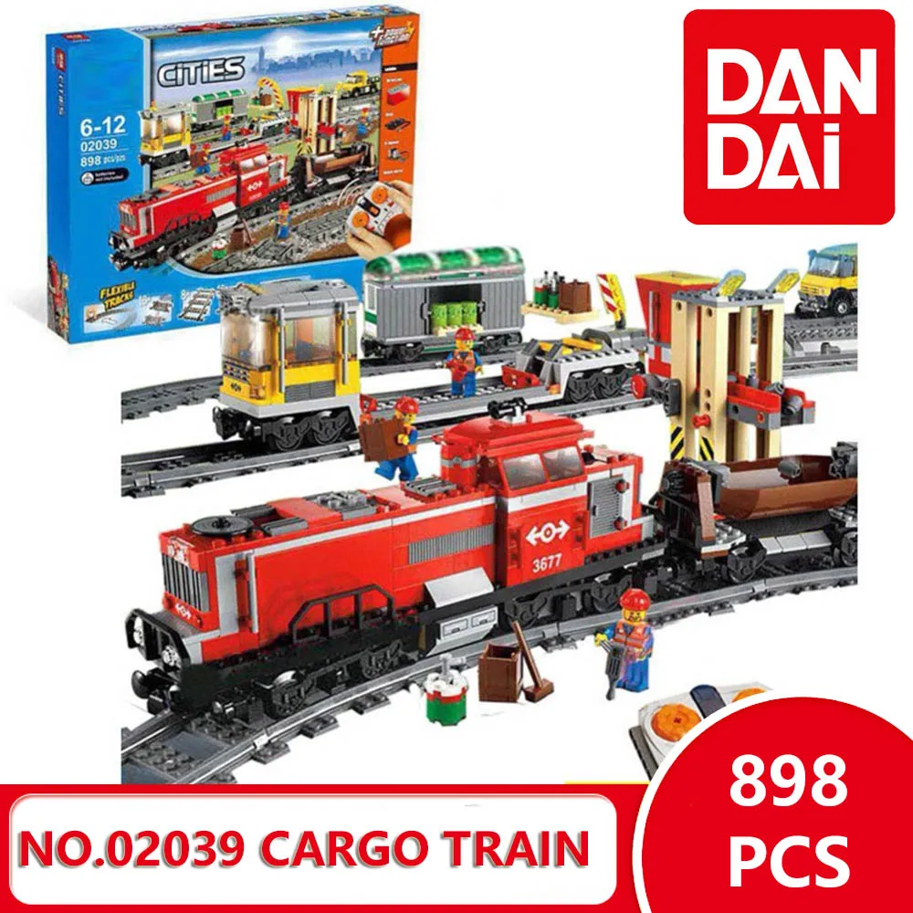 

Legoingly Model Building Blocks toys 02039 building kits compatible with legoings city RED CARGO TRAIN 3677 Figures Bricks GK30