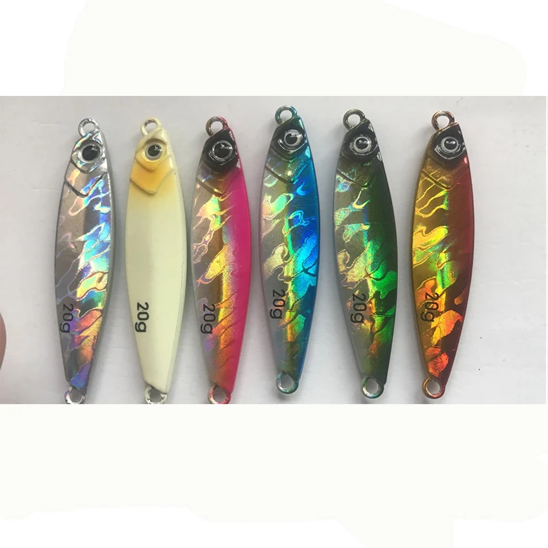

Slow Jig Lead Fish Lure 20g Metal Jigs Slow Jigging Lures 6 Color 2pcs/lot Salt Water Fishing Lures