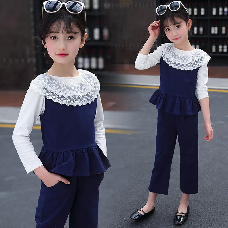 

Girls clothing set 2018 spring autumn teenage girls clothes sport suit school kids tracksuit for girls set Children clothes T08