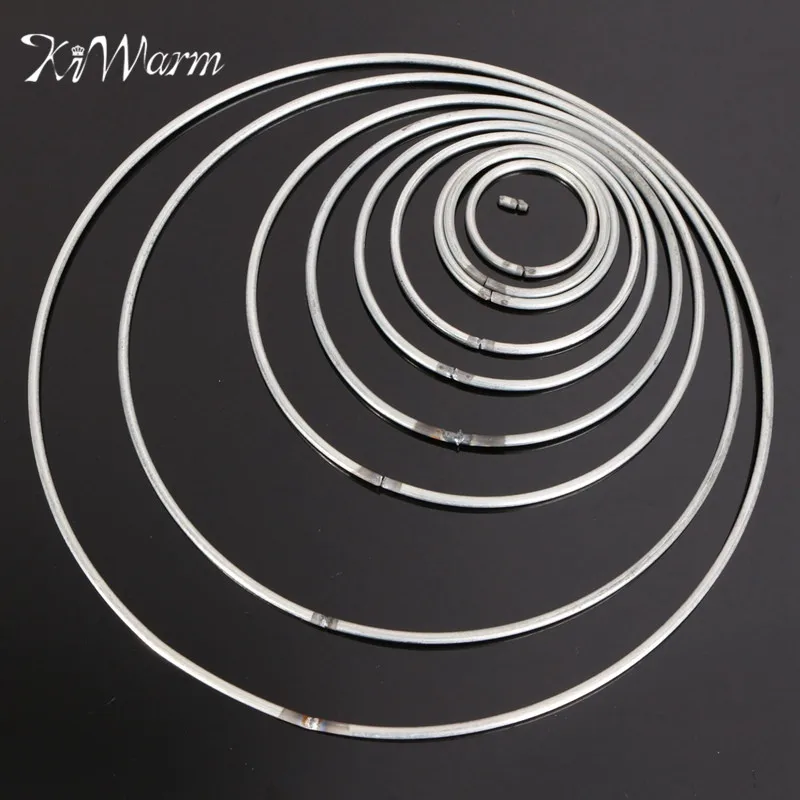 

KiWarm Useful Simple Round Silver Multi size Metallic Iron \Own DIY Manual Dream Catcher Hoops Hanging Decoration DIY Material