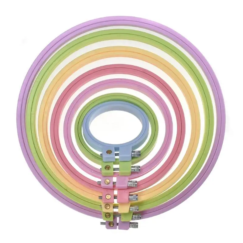 

7-25cm Plastic Embroidery Frame Ring Round Hoop Set Cross Stitch Hand Sewing Tools Embroidery Hoop Ring