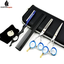 HT9151 5 5 professional Japanese 440C Left Handed hairdressing scissors set cutting scissor thinning shears Hair