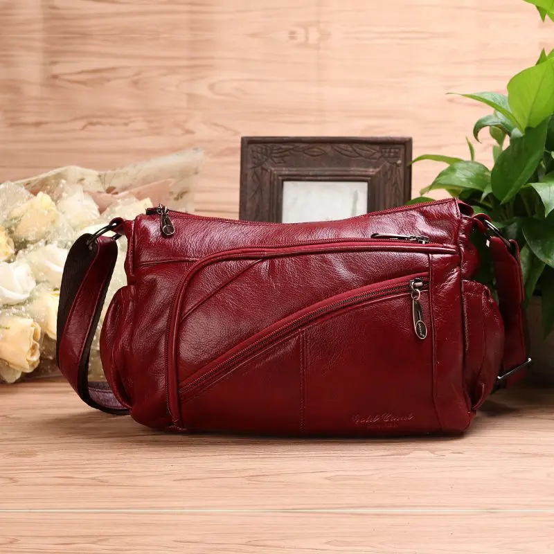 

Women Genuine Leather Handbags Fashion Patchwork Cow Leather Messenger Shoulder Bags Bolsas Feminina High Quality Phone Bag