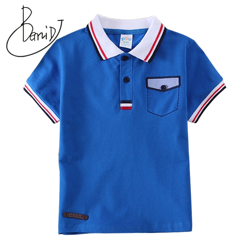

2018 BEMIDJ Boys shirts Striped Kids Tops boys shirt Kids T-shirt Lapel baseball Wear Summer Style Baby boy sportswear Tees