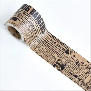 

50mm Wide Vintage The London Times Literary Kraft Decorative Planner Washi Tape DIY Diary Scrapbooking Masking Tape Escolar