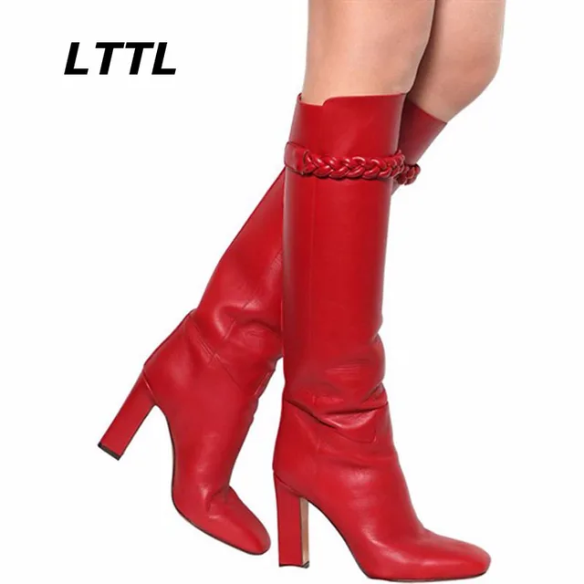 red square toe boots