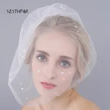 Обтянутый лица Румяна фаты Винтаж Элегантные Очаровательные свадебные жемчужные свадебные аксессуары