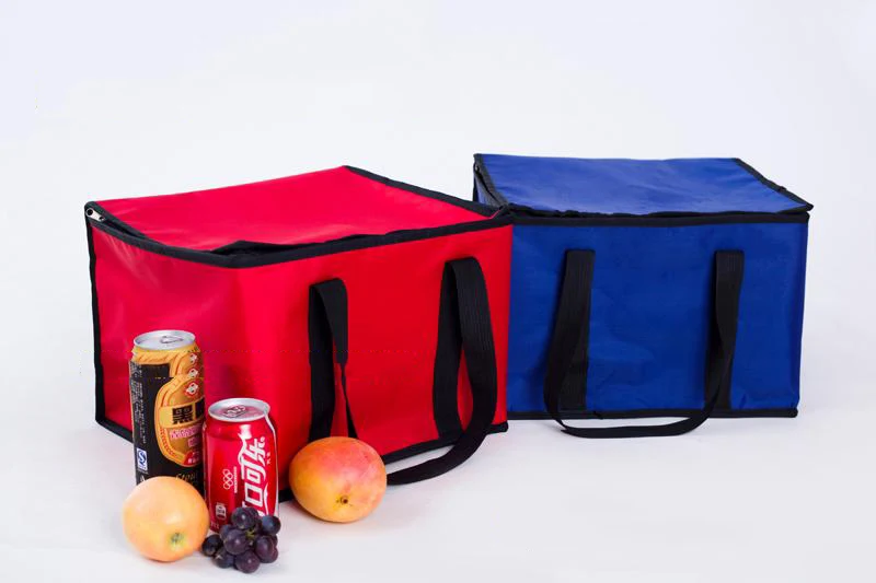 43L 26L waterproof oxford cooler bag large picnic lunch box thermal cake pizza meal drinks fresh carrier ice pack cool bag - Цвет: red size L