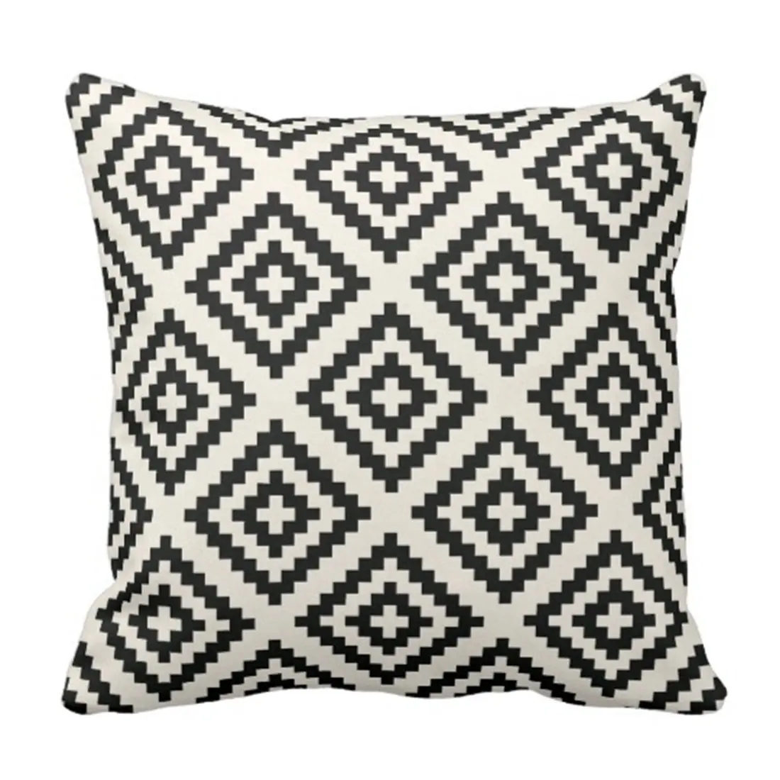 Throw Pillow Tribal Navajo Geometric Pattern Black and Zigzag Case Home Square Inch Pillowcase | Дом и сад