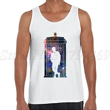 Доктор Кто Для мужчин топы на бретельках 11th пространство Galaxy мужской жилет Для мужчин мультфильм печатных битник О-образным вырезом, повседневные майки