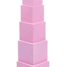 Розовый башня материалы montessori образовательные развивающие игрушки нетоксичный природа деревянные игрушки 3005