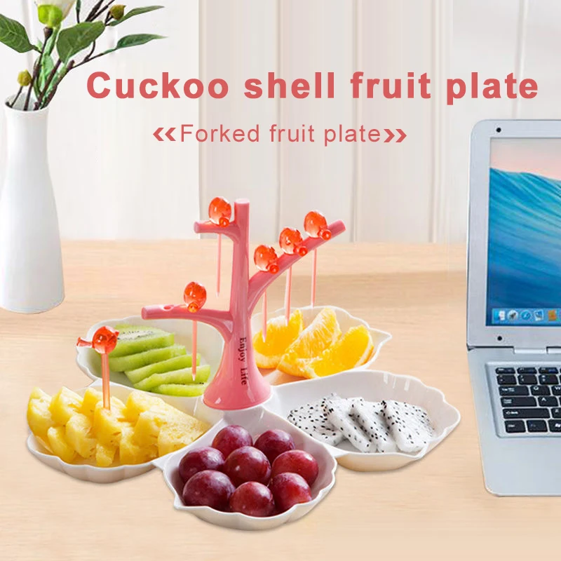 

Nordic Fruit Melon Tray Candy Dish Partition Plastic Branch Plate Gift Fruit Melon Seeds Snack Tray Sturdy Durable Creative
