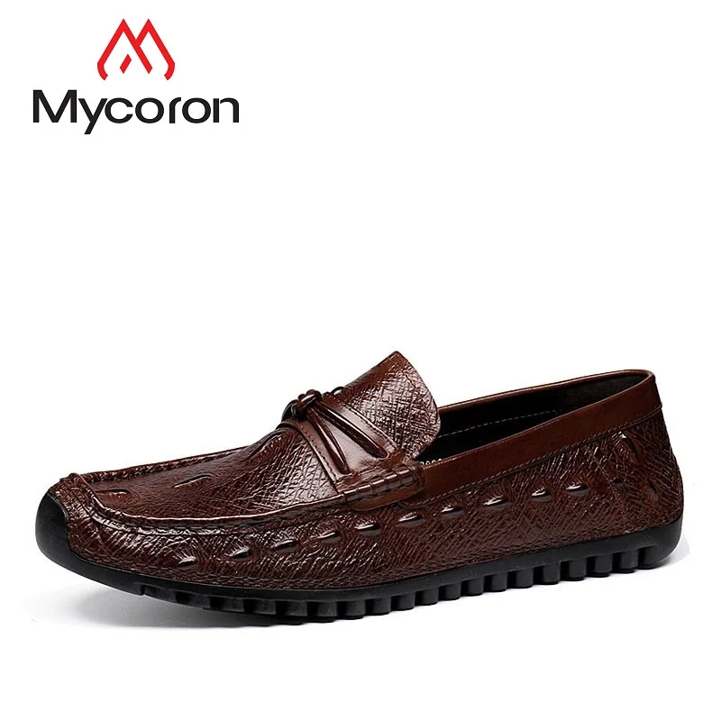 

MYCORON New Arrivals Genuine Boots Leather Men Slip-On Men Shoes Luxury Designers Breathable Men Shoes Sepatu Kulit Pria