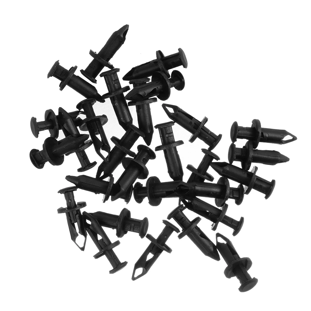 

120/30Pcs 8mm Hole Auto Clips Car Bumper Door Trim Panel Plastic Rivets Front Dumper Fender Fastener Push Pin Clips