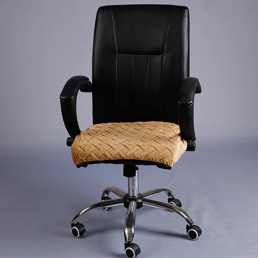 

Hot 1PC Warm Polyester Cotton Stretch Office Office Boss Chair Seat Cover Home Kids Room Computer Chair Seat Cushion Black/Grey