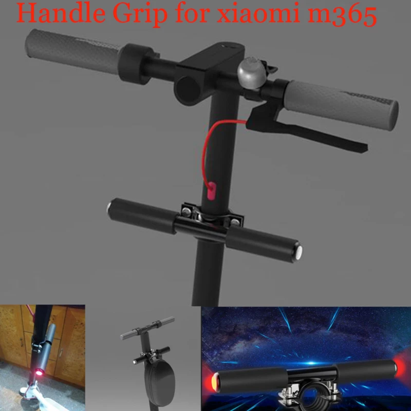 Kids Scooter Grips Child Electric Skateboard Handle Grip Bag Bar Holder Knob with Warning Light 