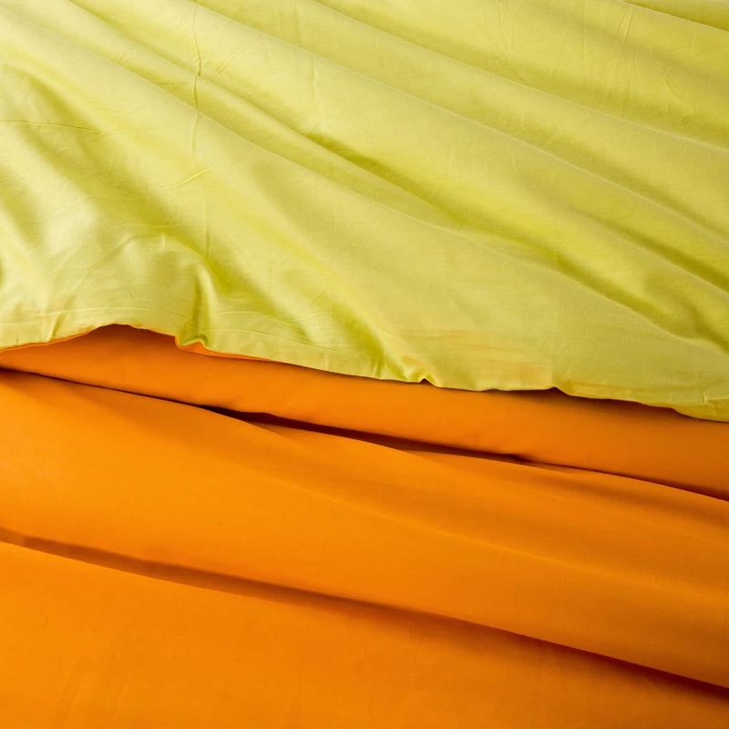 Один пододеяльник orange желтого цвета из флиса и хлопка в двух сторонняя