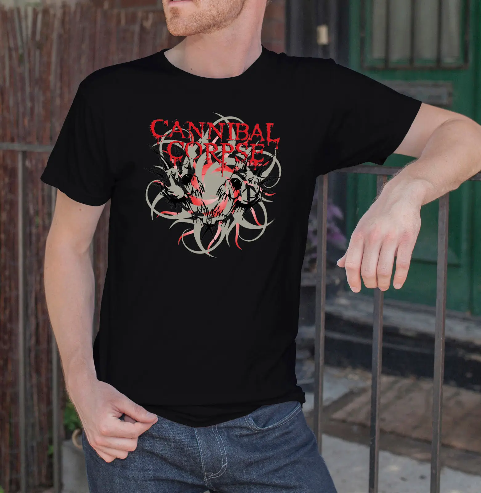 Cannibal Corpse Мужская черная футболка дэт-метал группа Размеры S-3XL Топ Футболка 100%