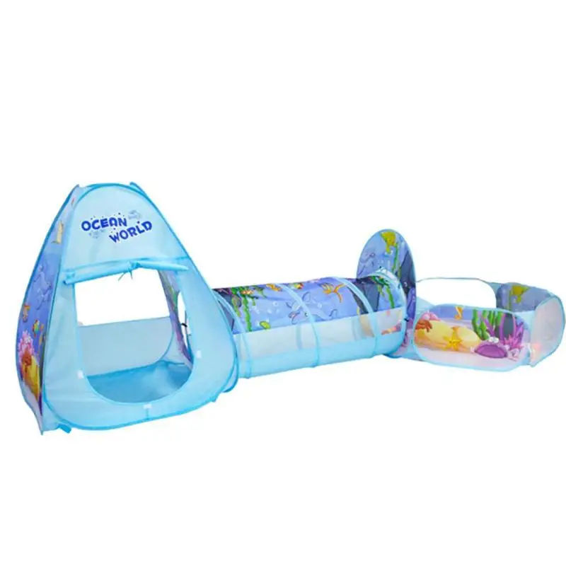 25 Styles Foldable Pool-Tube-Teepee Baby Play Tent House Infant Kids Crawling Pipeline Tunnel Game Play Tent Ocean Ball Pool - Color: tent